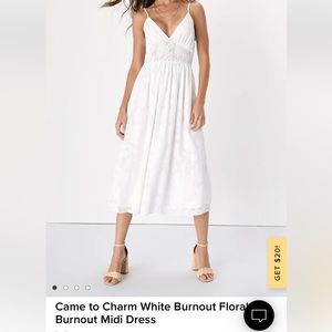 Lulus cami white floral burnout dress